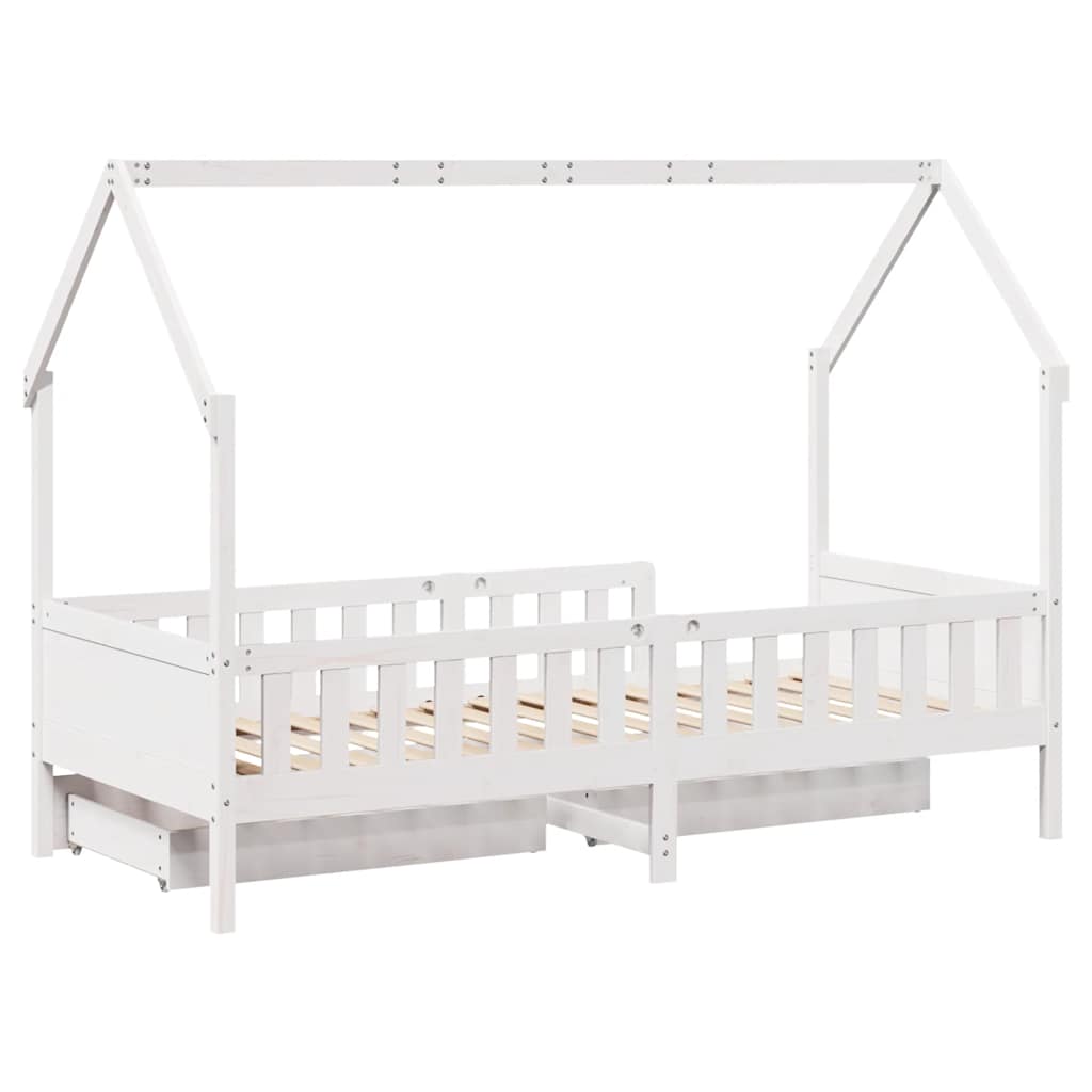 Cadre de lit enfants avec tiroirs sans matelas 90x190 cm bois - XIOS