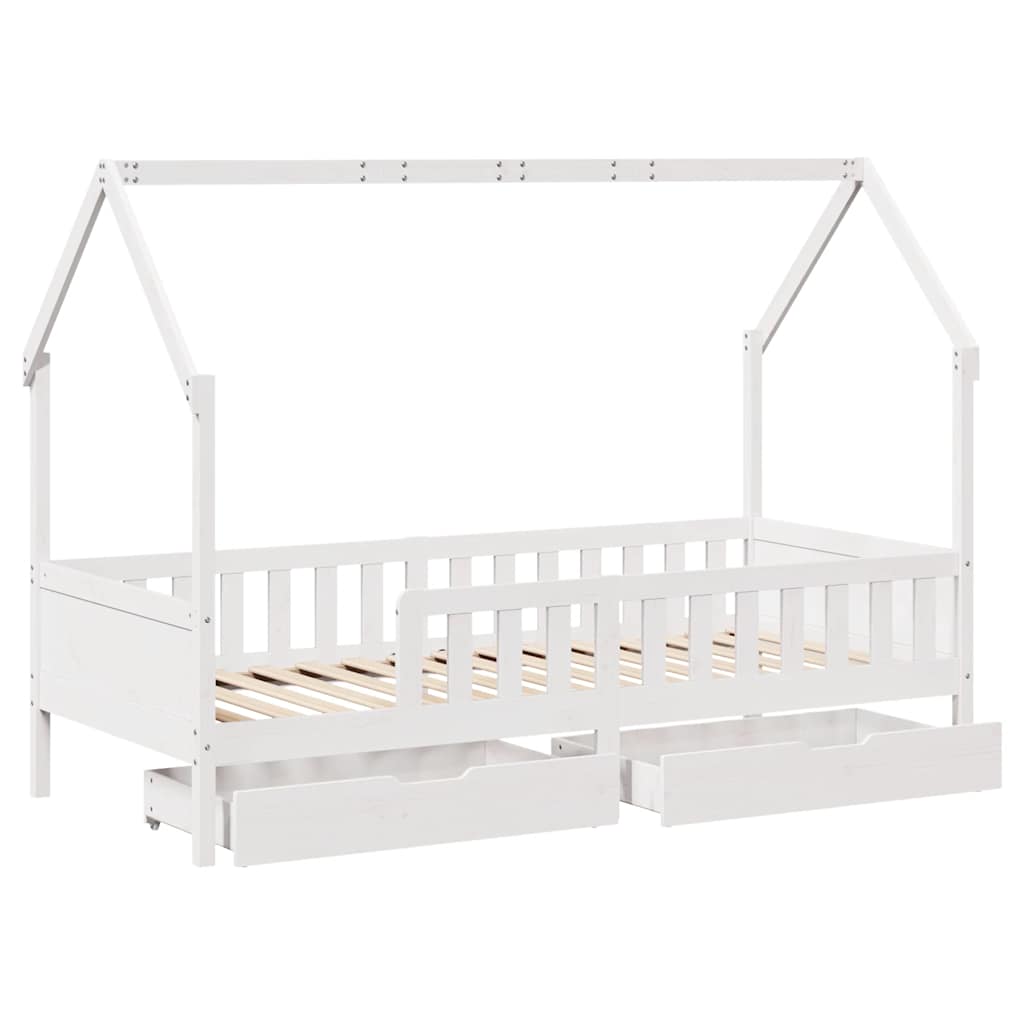 Cadre de lit enfants avec tiroirs sans matelas 90x190 cm bois - XIOS