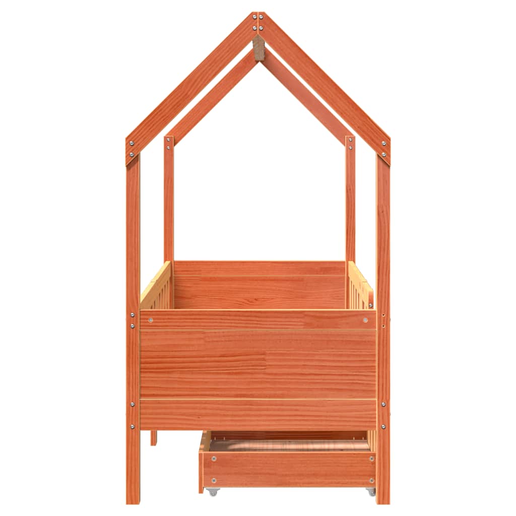 Cadre de lit enfant avec tiroirs sans matelas 80x170 cm bois - XIOS