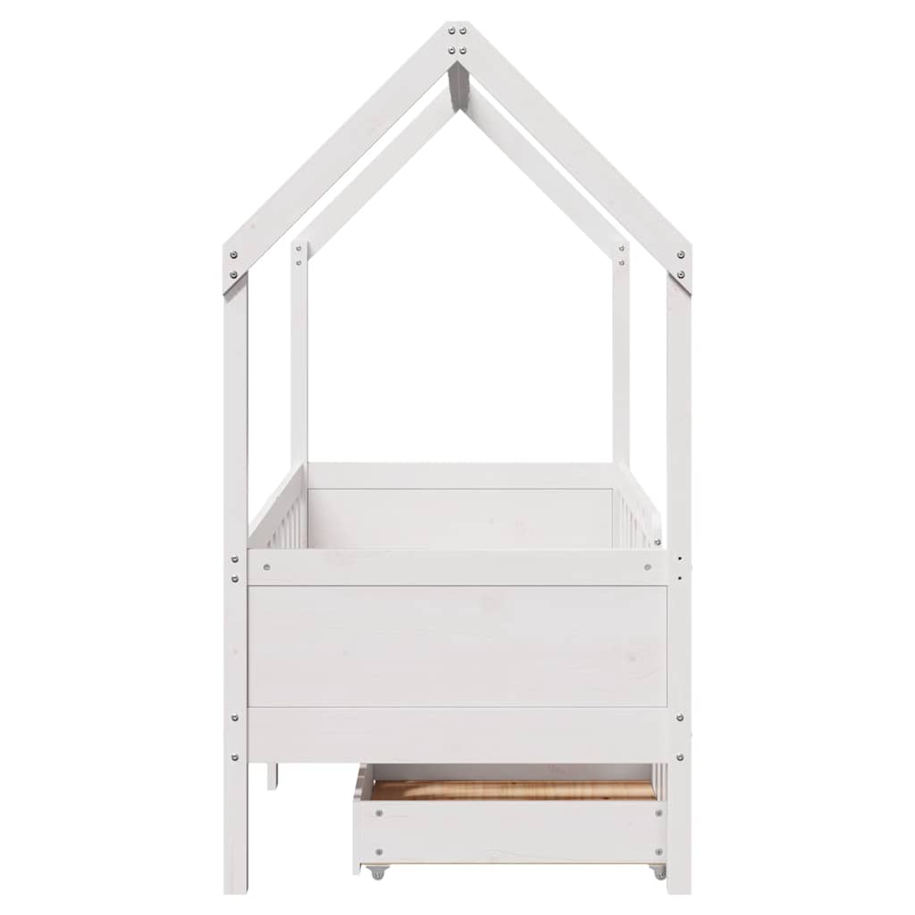 Cadre de lit enfant avec tiroirs sans matelas 70x140 cm bois - XIOS