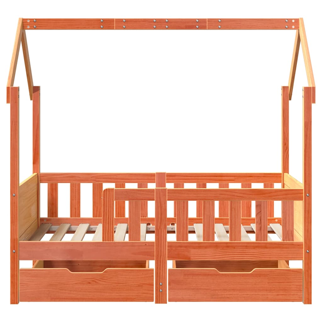 Cadre de lit enfant avec tiroirs sans matelas 70x140 cm bois - XIOS