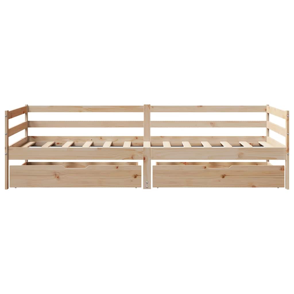 Lit de jour avec tiroirs sans matelas 90x200 cm bois massif - XIOS