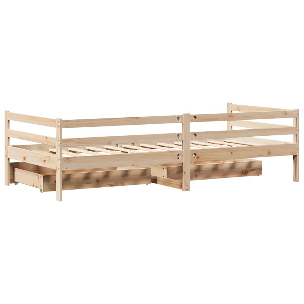 Lit de jour avec tiroirs sans matelas 90x200 cm bois massif - XIOS