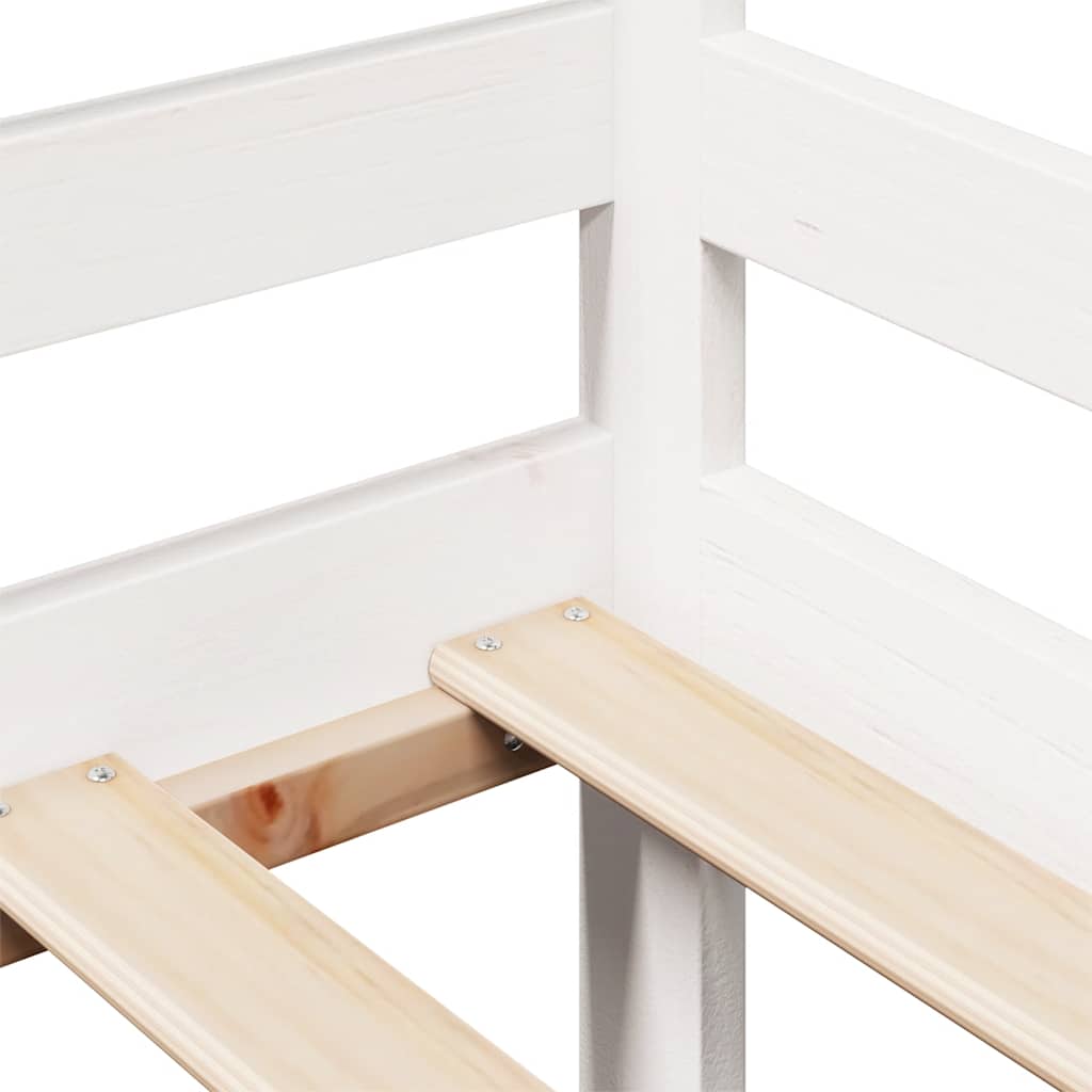 Lit de jour et tiroirs sans matelas blanc 90x200 cm bois massif - XIOS