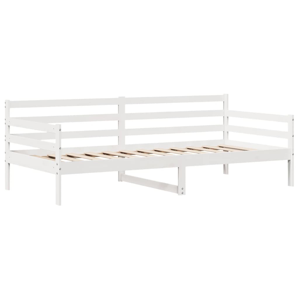 Lit de jour et tiroirs sans matelas blanc 90x200 cm bois massif - XIOS