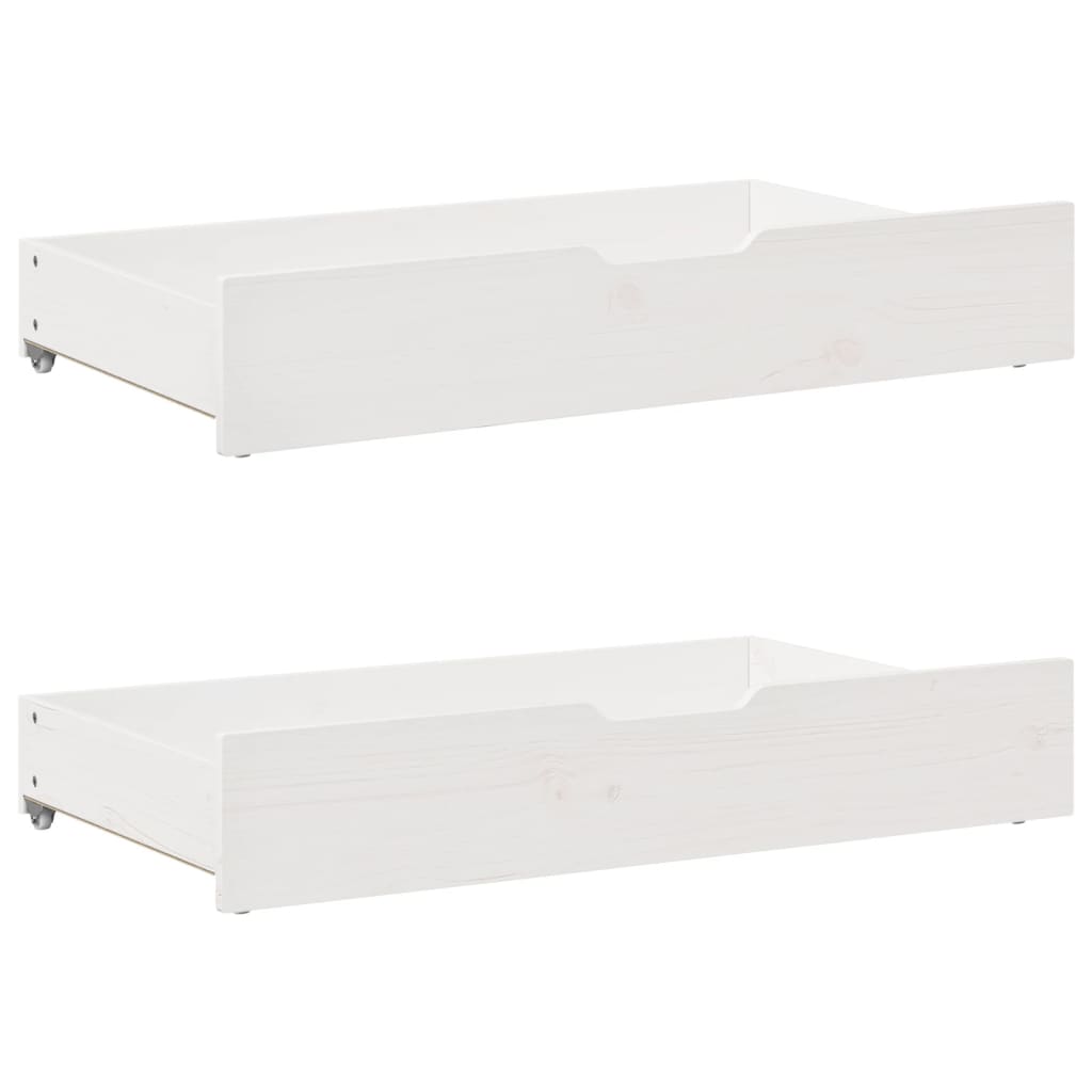 Lit de jour et tiroirs sans matelas blanc 90x200 cm bois massif - XIOS