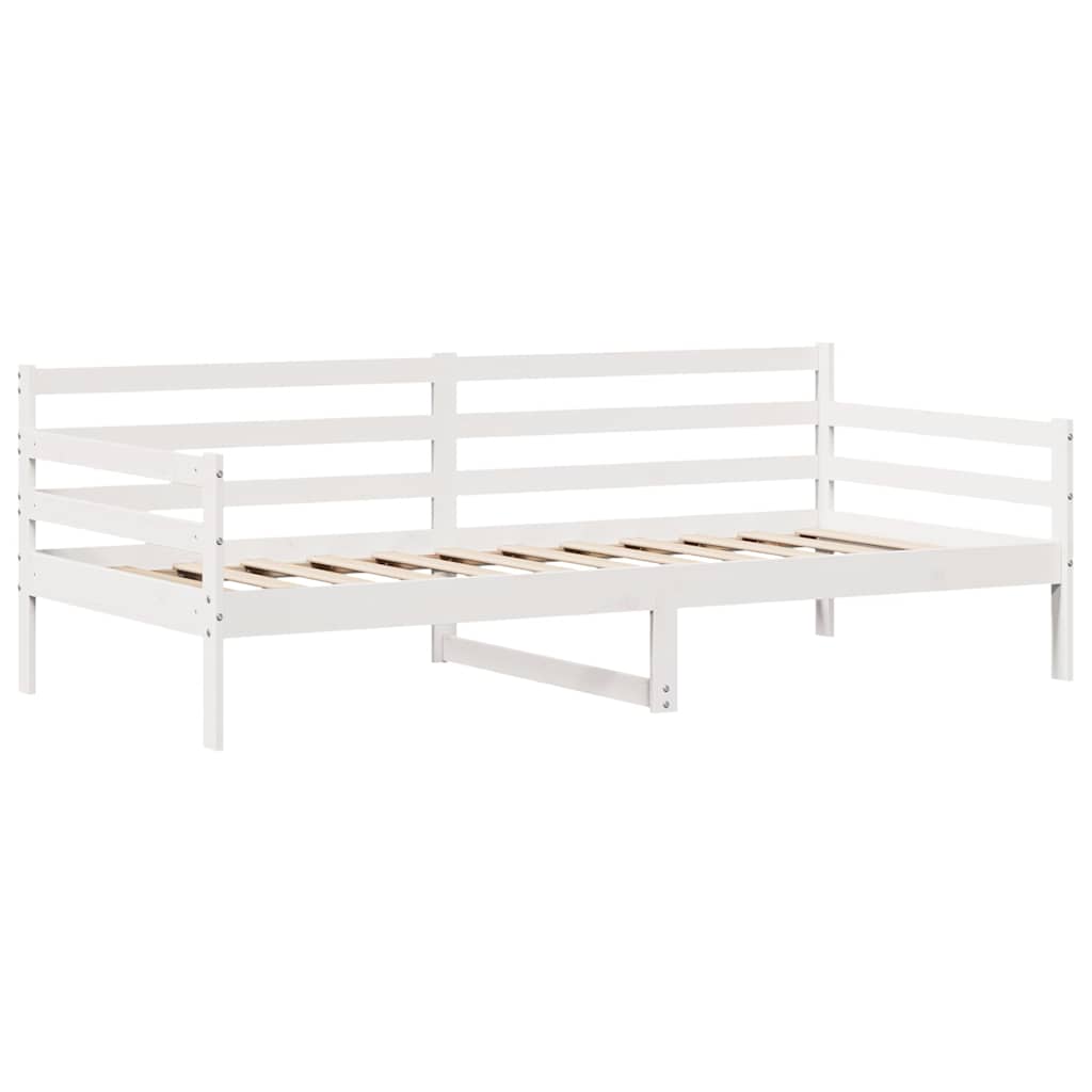 Lit de jour et tiroirs sans matelas blanc 90x190 cm bois massif - XIOS