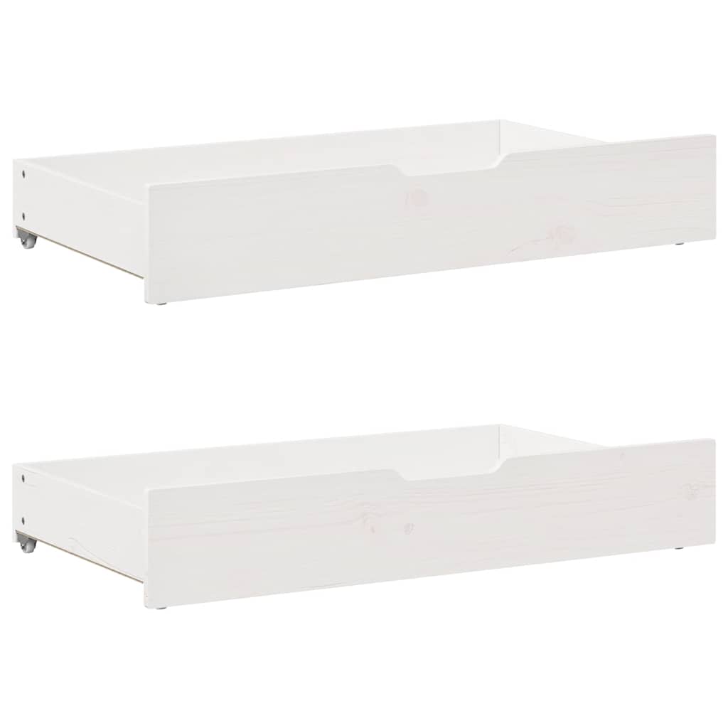 Lit de jour et tiroirs sans matelas blanc 90x190 cm bois massif - XIOS