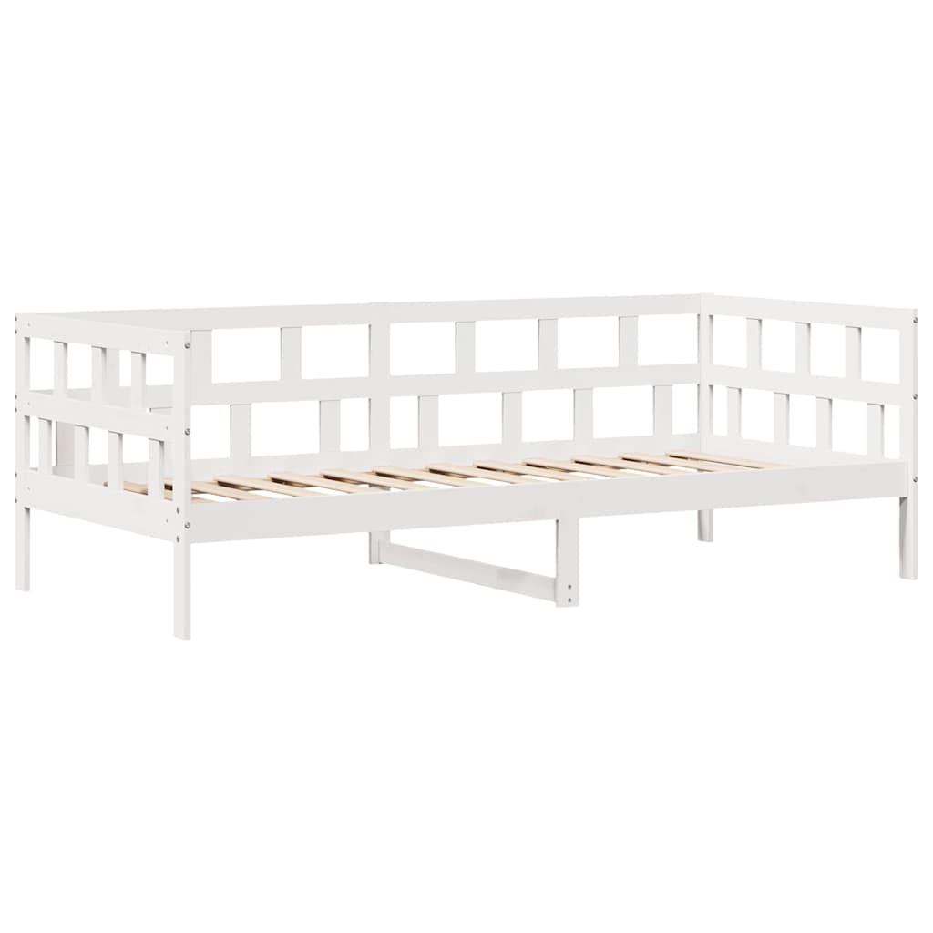 Lit de jour et tiroirs sans matelas blanc 90x190 cm bois massif - XIOS