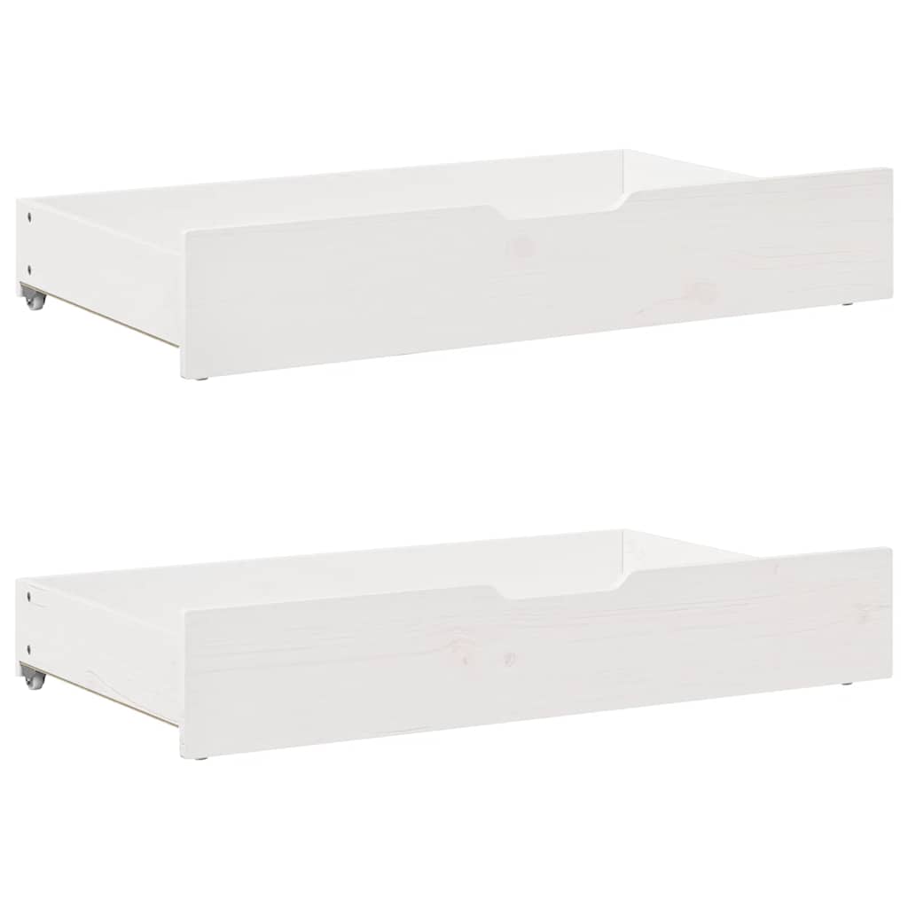 Lit de jour et tiroirs sans matelas blanc 90x190 cm bois massif - XIOS