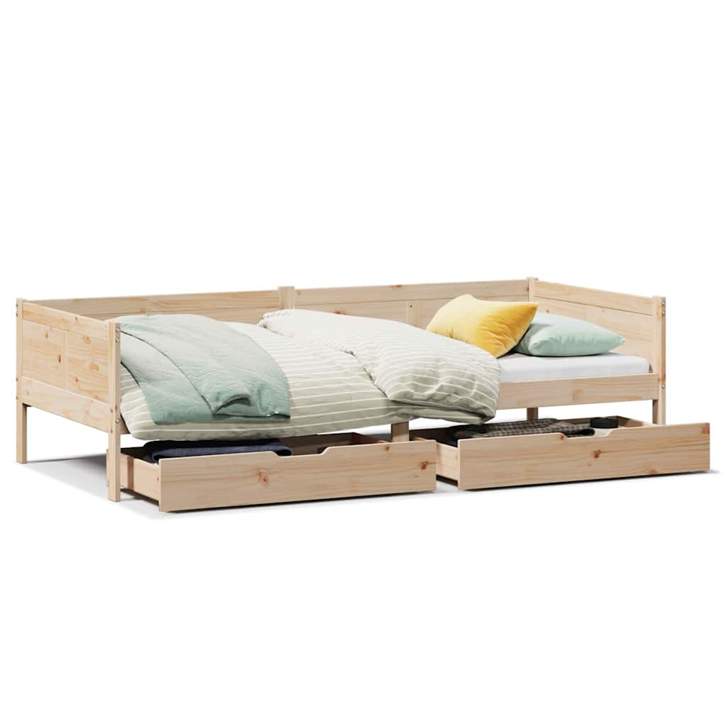 Lit de jour avec tiroirs sans matelas 80x200 cm bois massif - XIOS