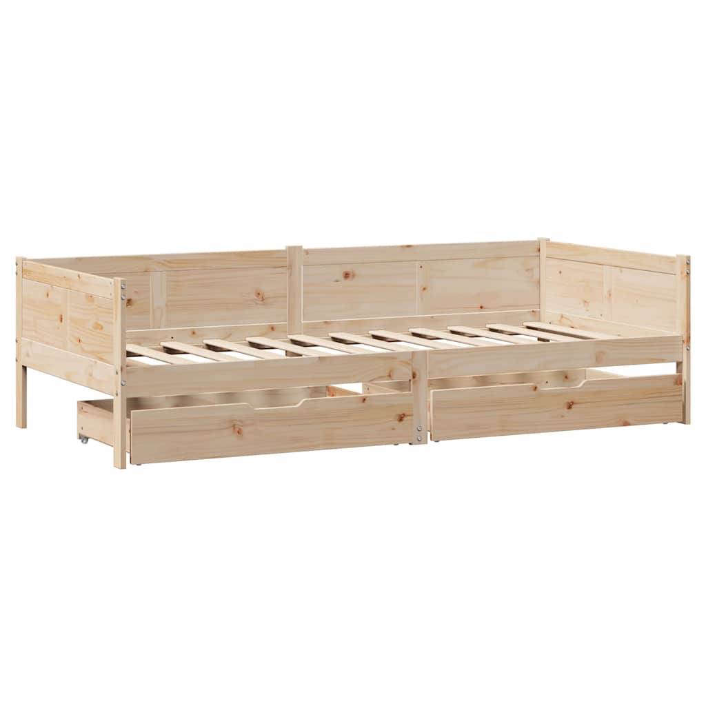 Lit de jour avec tiroirs sans matelas 80x200 cm bois massif - XIOS