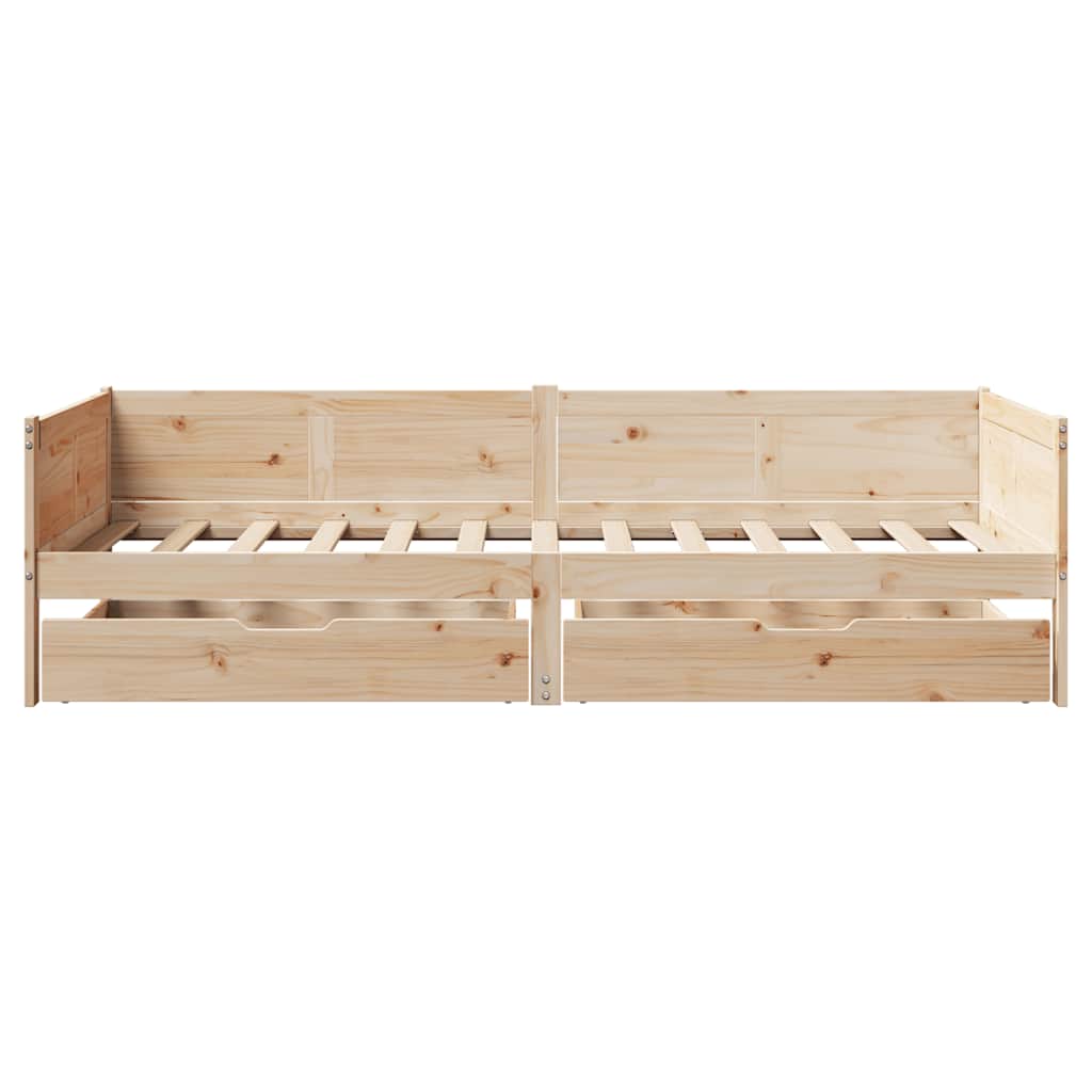 Lit de jour avec tiroirs sans matelas 80x200 cm bois massif - XIOS