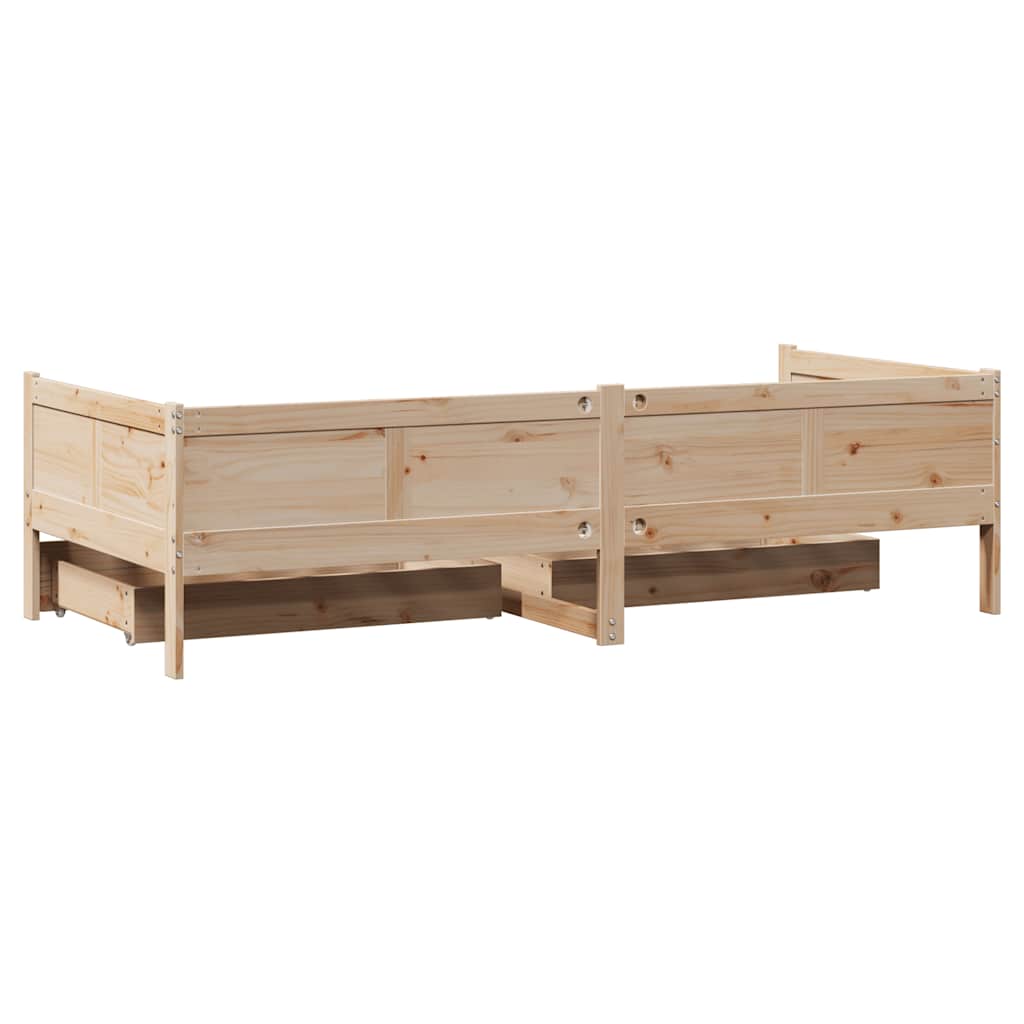 Lit de jour avec tiroirs sans matelas 80x200 cm bois massif - XIOS