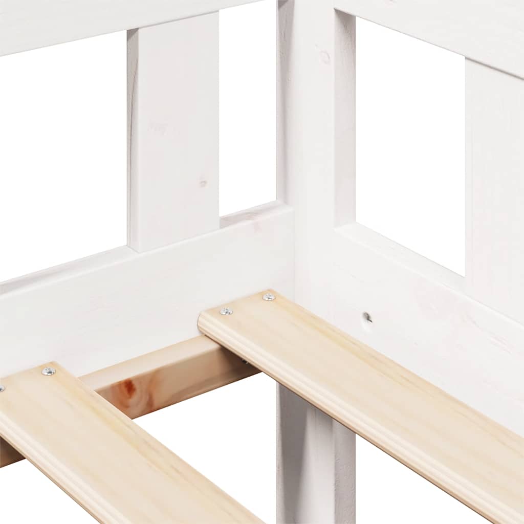 Lit de jour et tiroirs sans matelas blanc 80x200 cm bois massif - XIOS