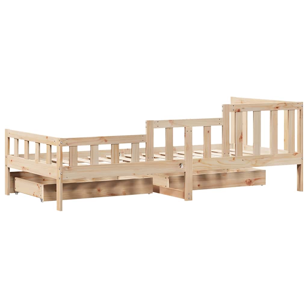 Lit de jour avec tiroirs sans matelas 90x200 cm bois massif - XIOS