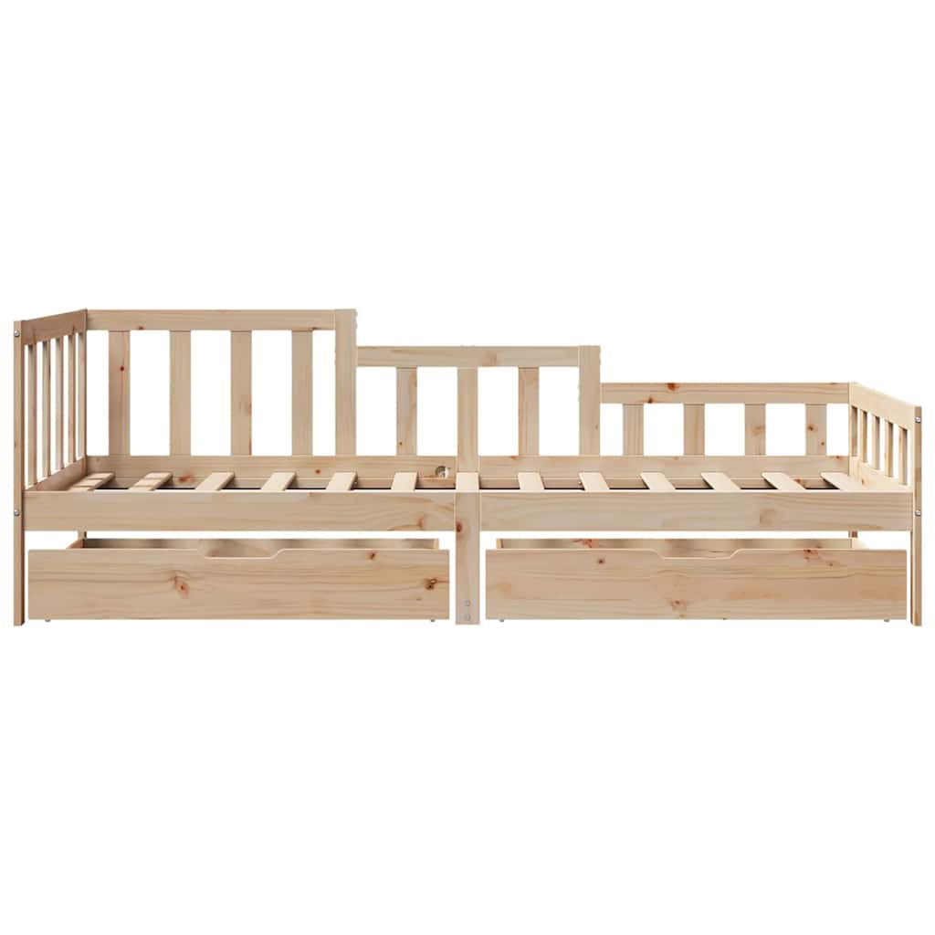 Lit de jour avec tiroirs sans matelas 90x190 cm bois massif - XIOS