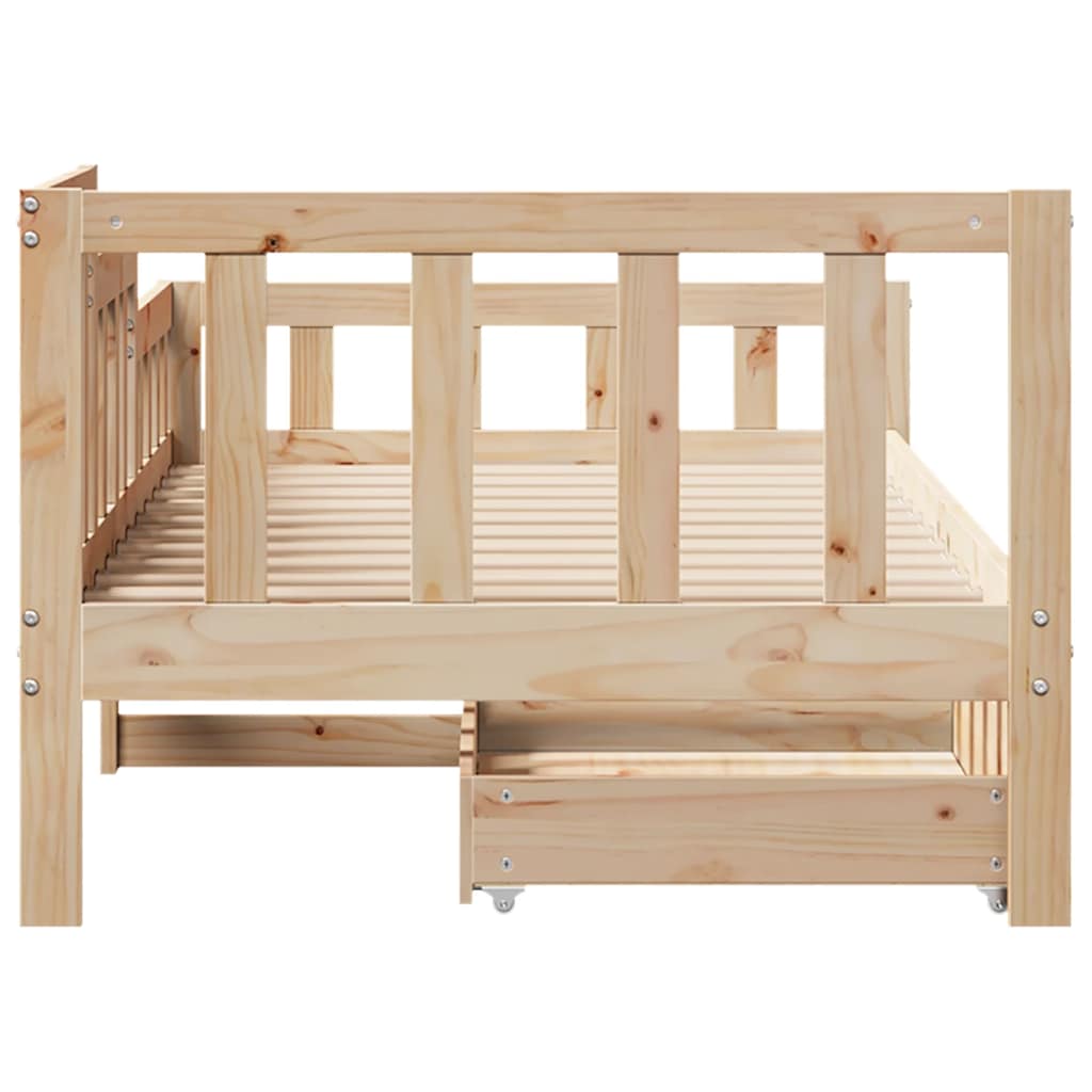 Lit de jour avec tiroirs sans matelas 90x190 cm bois massif - XIOS