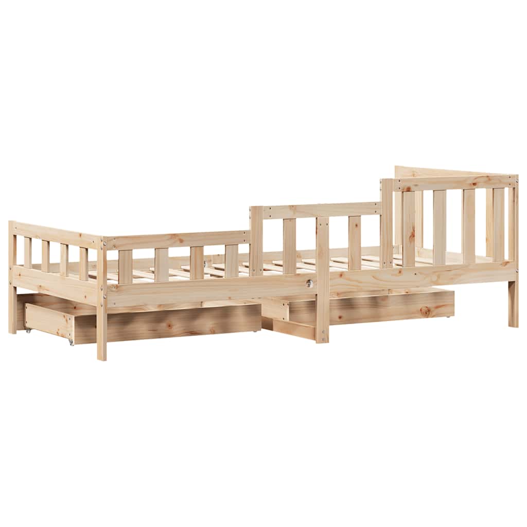 Lit de jour avec tiroirs sans matelas 90x190 cm bois massif - XIOS