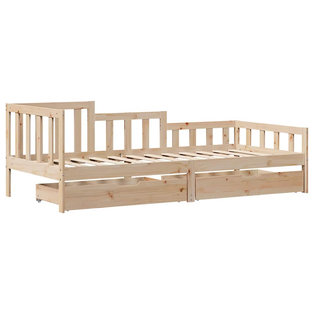 Lit de jour avec tiroirs sans matelas 80x200 cm bois massif - XIOS