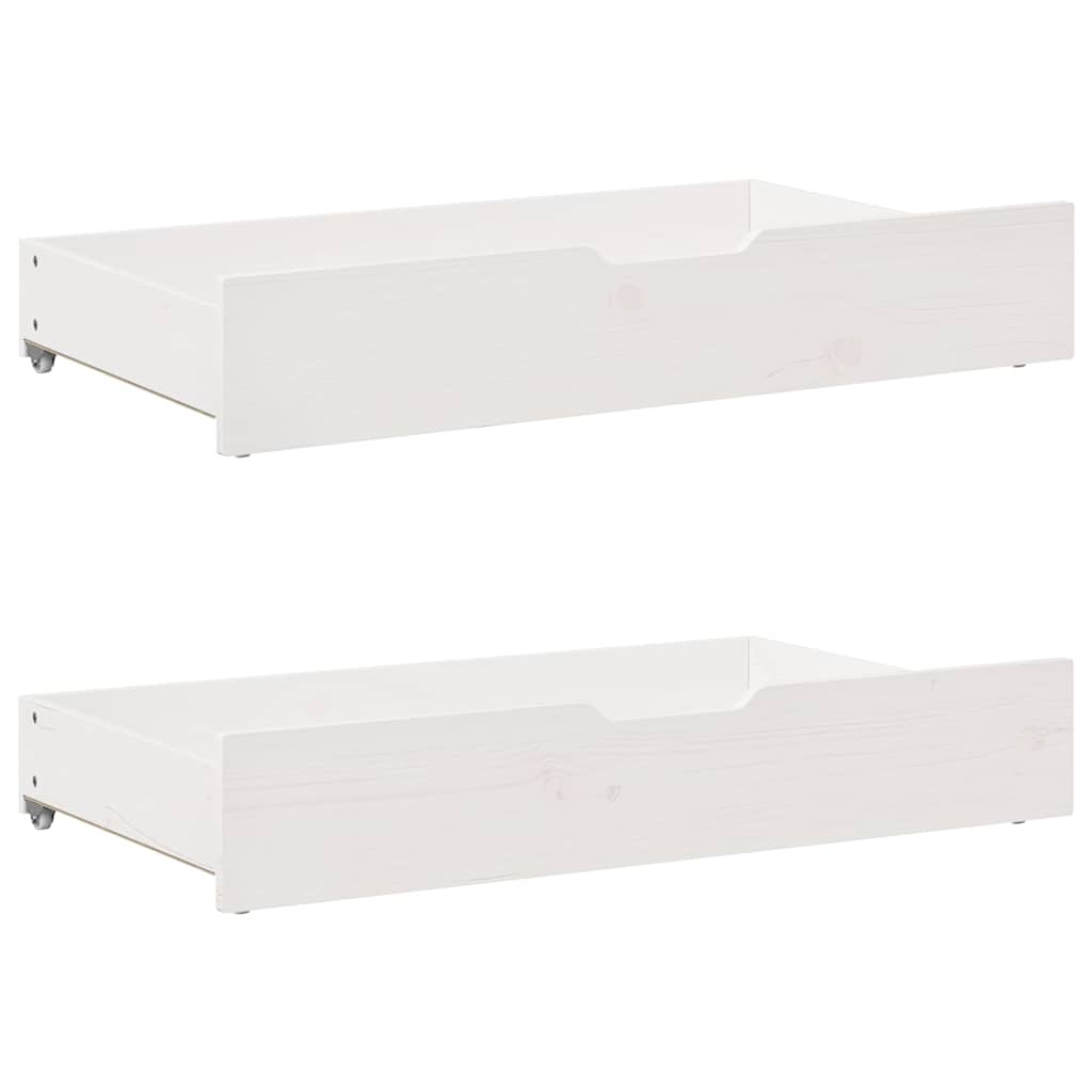 Lit de jour et tiroirs sans matelas blanc 80x200 cm bois massif - XIOS