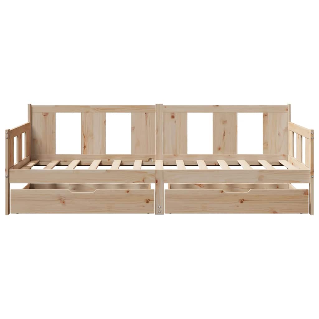 Lit de jour avec tiroirs sans matelas 80x200 cm bois massif - XIOS