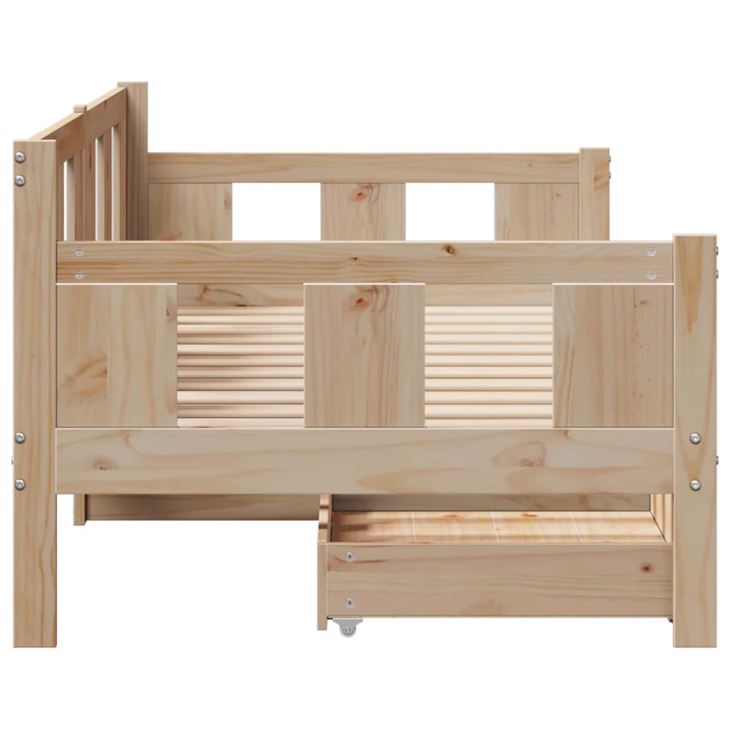 Lit de jour avec tiroirs sans matelas 90x190 cm bois massif - XIOS