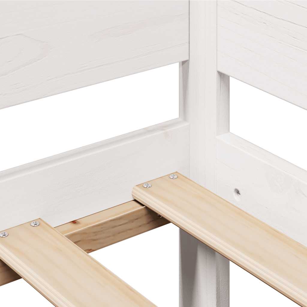 Lit de jour et tiroirs sans matelas blanc 90x200 cm bois massif - XIOS