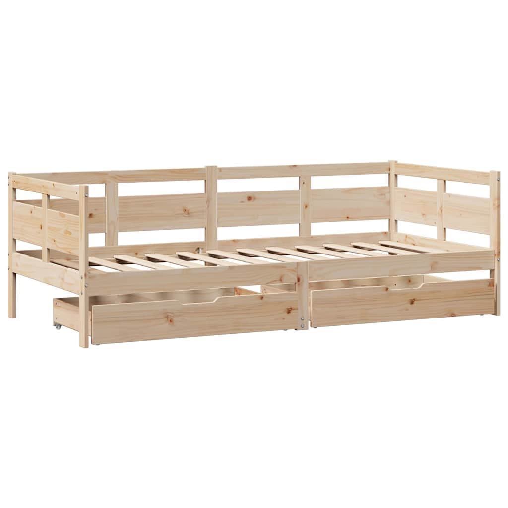 Lit de jour avec tiroirs sans matelas 80x200 cm bois massif - XIOS
