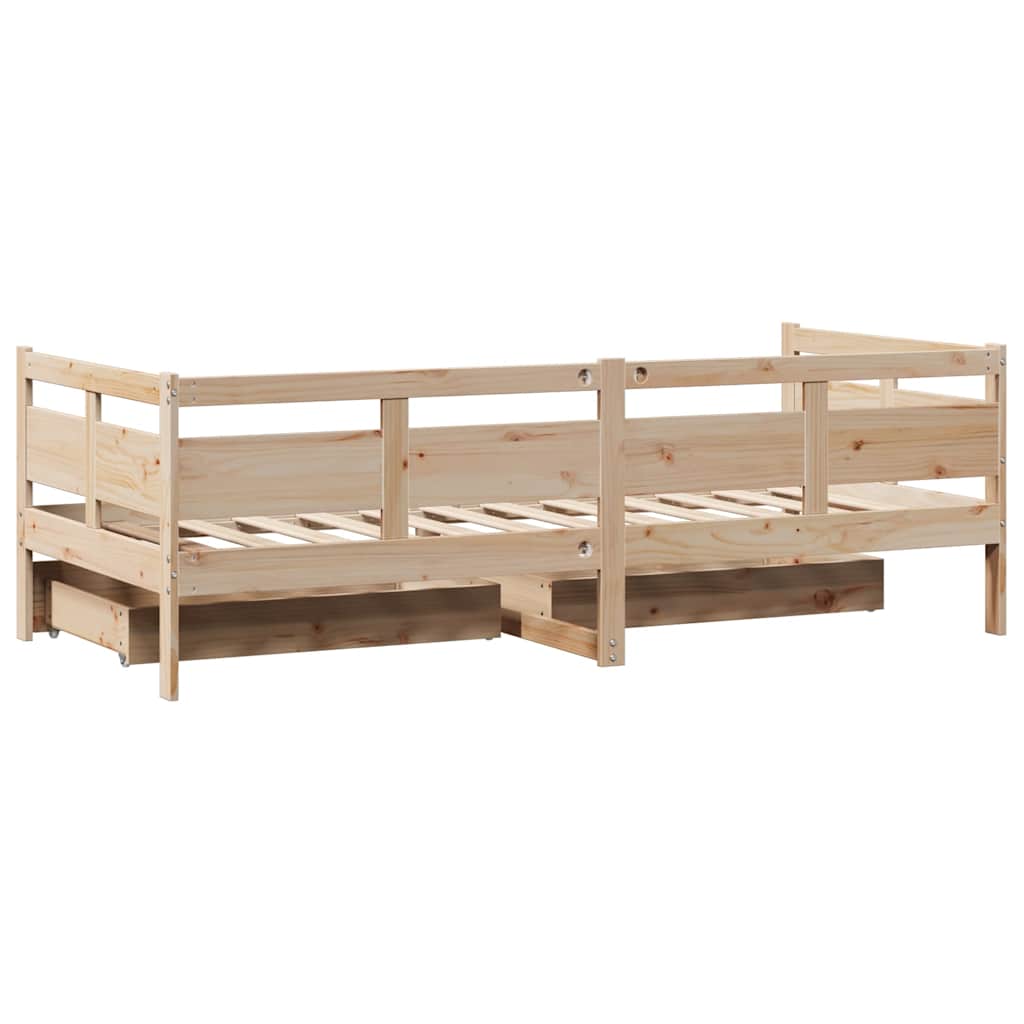 Lit de jour avec tiroirs sans matelas 80x200 cm bois massif - XIOS