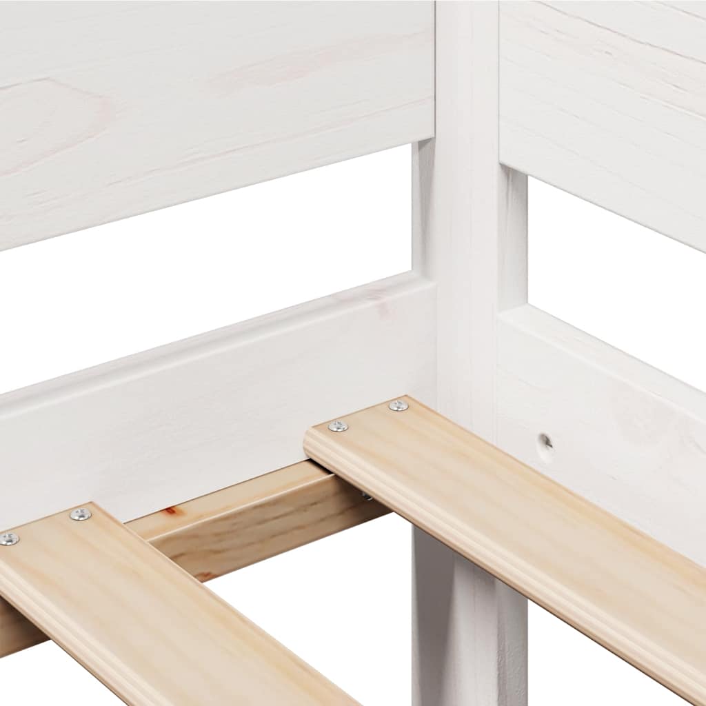 Lit de jour et tiroirs sans matelas blanc 90x190 cm bois massif - XIOS