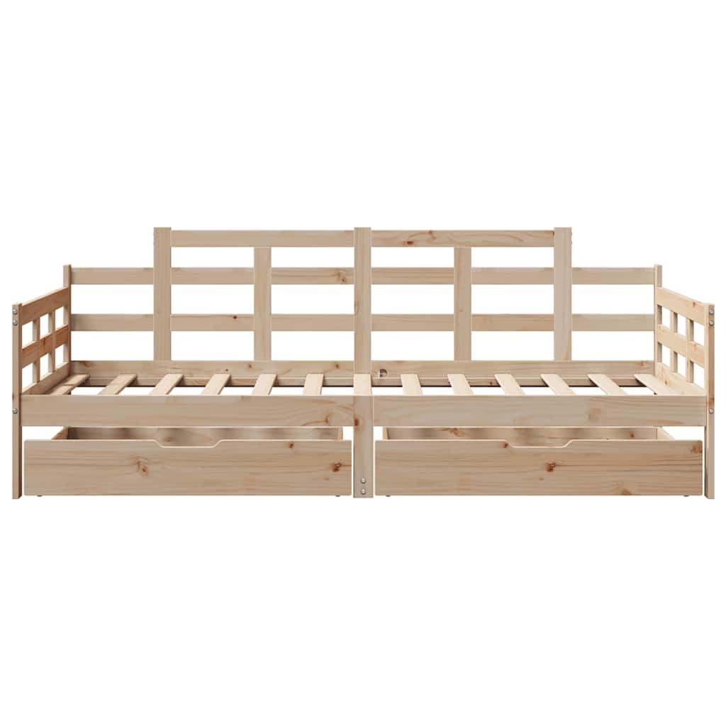 Lit de jour avec tiroirs sans matelas 90x200 cm bois massif - XIOS