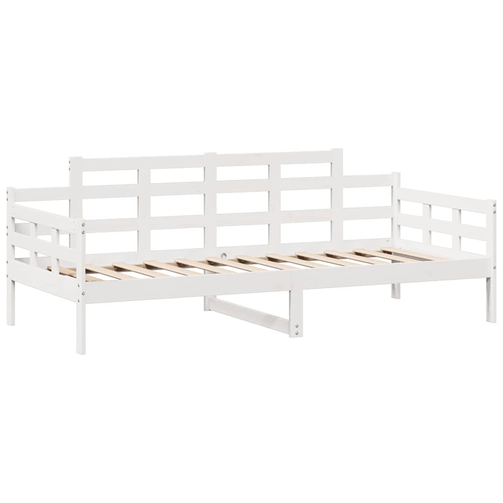 Lit de jour et tiroirs sans matelas blanc 90x200 cm bois massif - XIOS