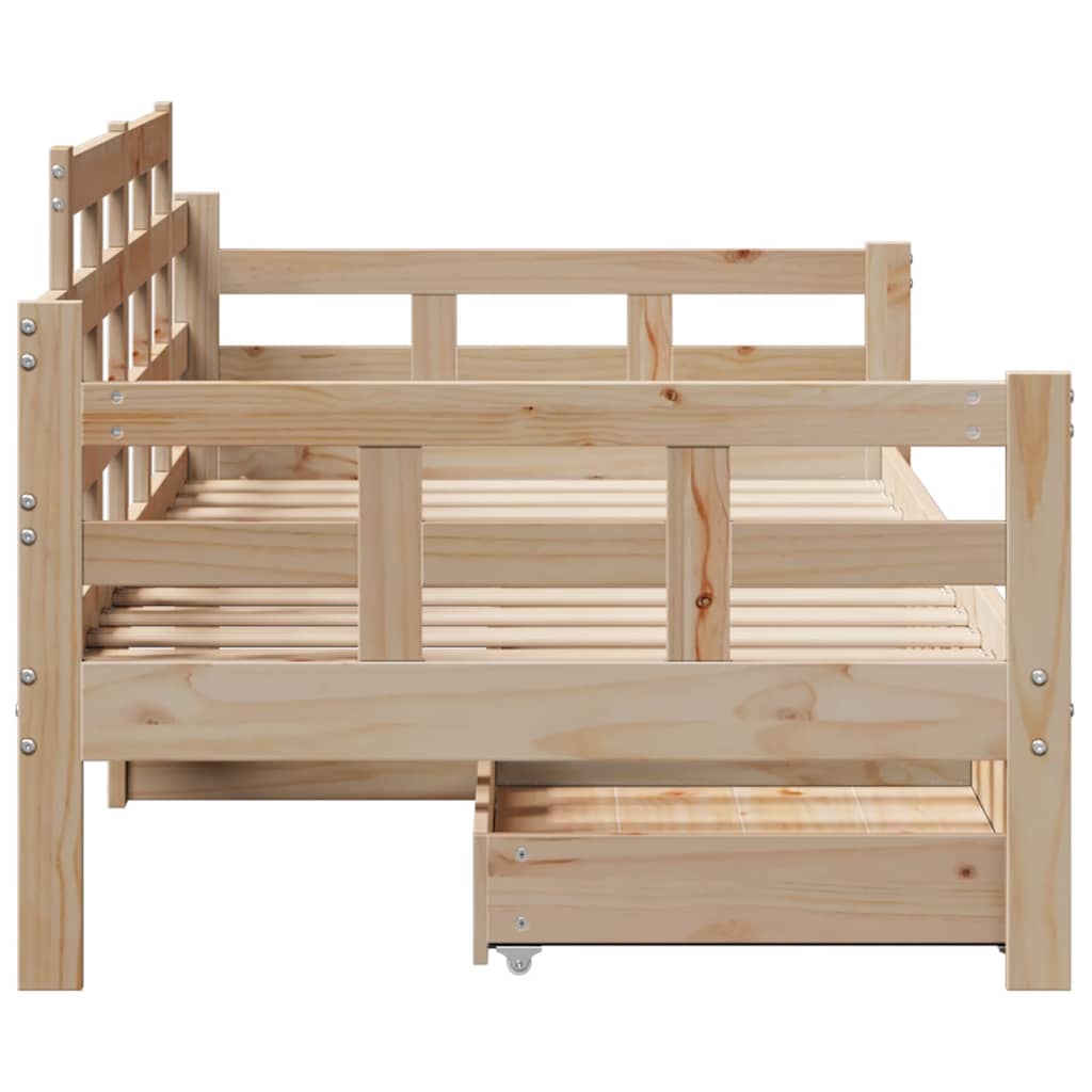 Lit de jour avec tiroirs sans matelas 90x190 cm bois massif - XIOS