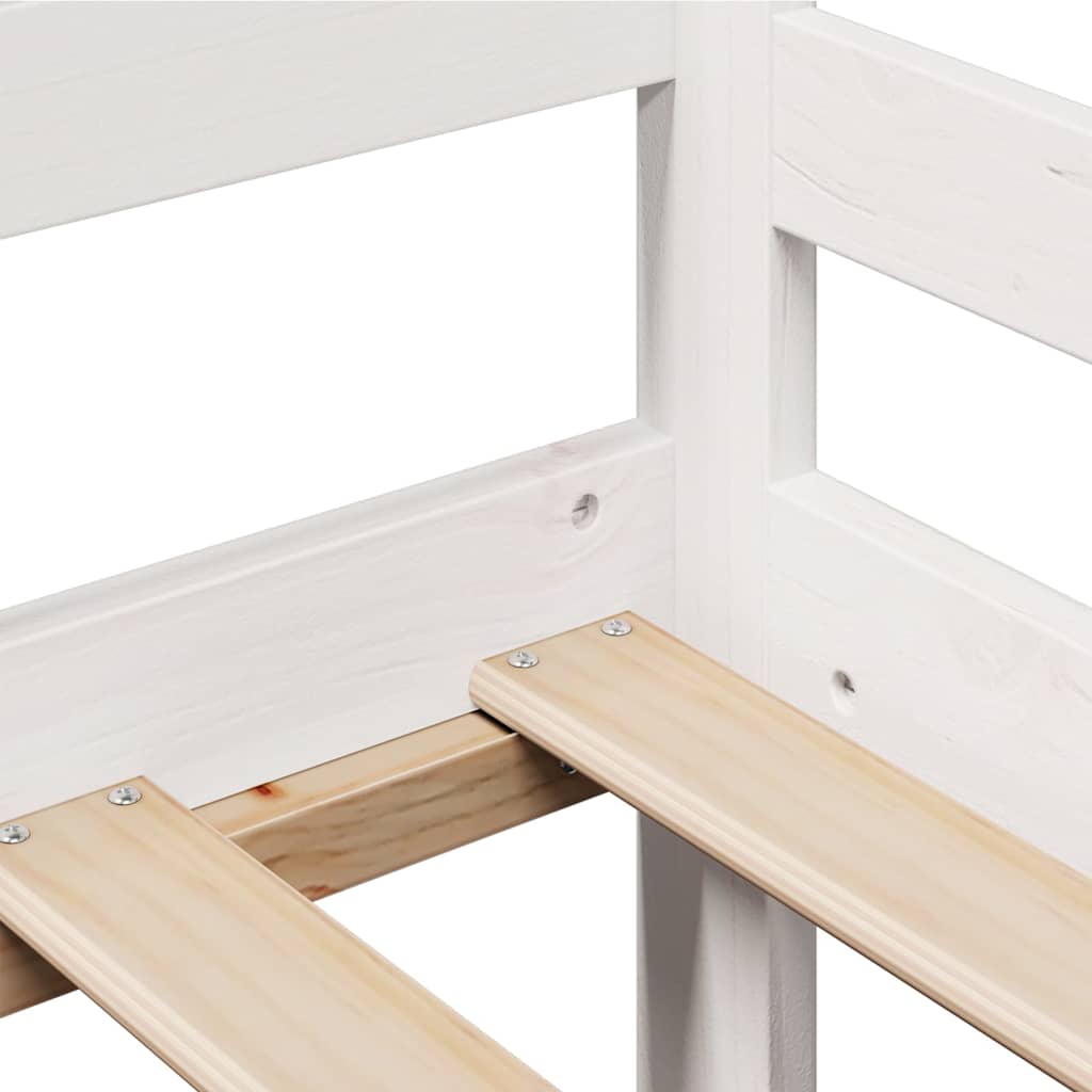 Lit de jour et tiroirs sans matelas blanc 90x190 cm bois massif - XIOS
