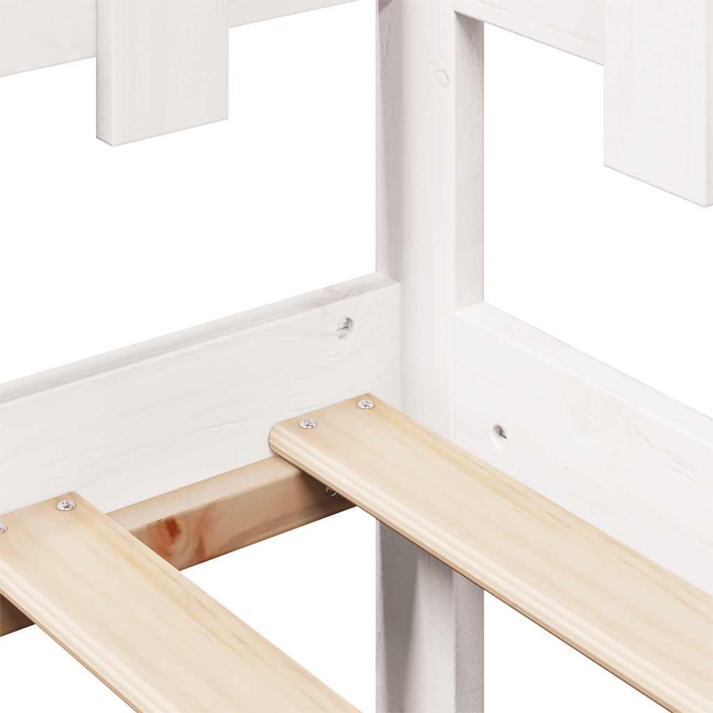 Lit de jour et tiroirs sans matelas blanc 90x200 cm bois massif - XIOS