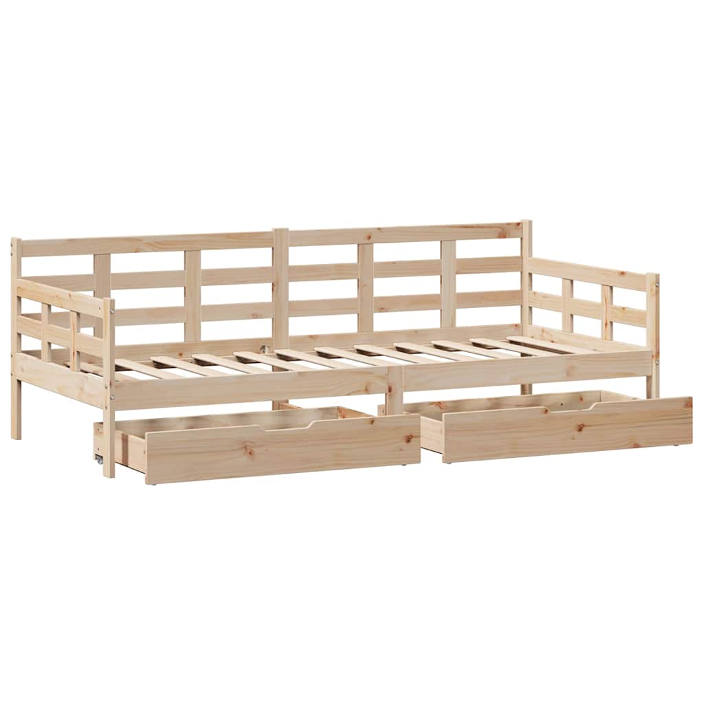 Lit de jour avec tiroirs sans matelas 80x200 cm bois massif - XIOS