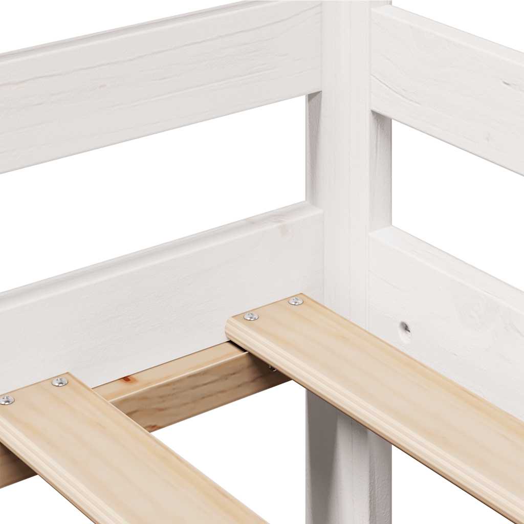 Lit de jour et tiroirs sans matelas blanc 90x190 cm bois massif - XIOS