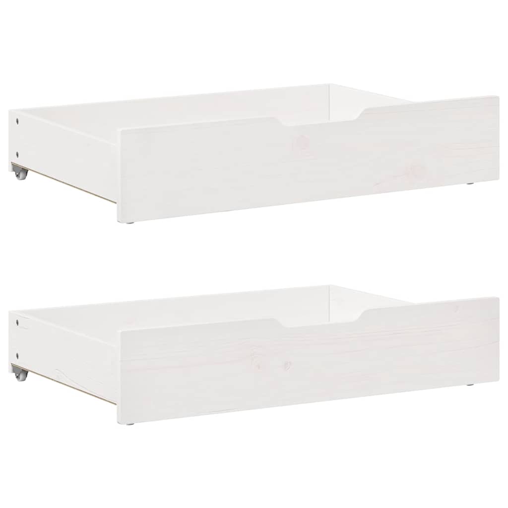 Lit de jour et tiroirs sans matelas blanc 90x200 cm bois massif - XIOS