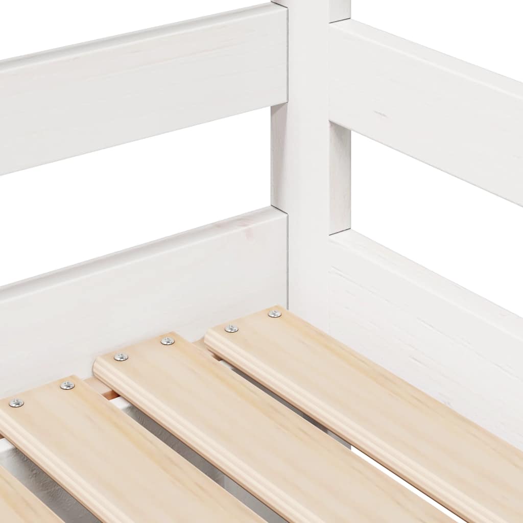 Lit de jour et tiroirs sans matelas blanc 90x200 cm bois massif - XIOS