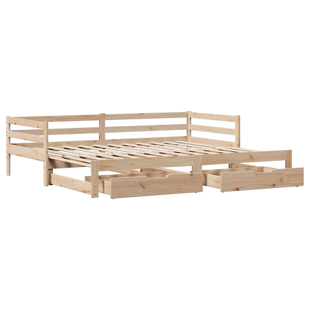 Lit de jour avec gigogne et tiroirs sans matelas 80x200 cm - XIOS