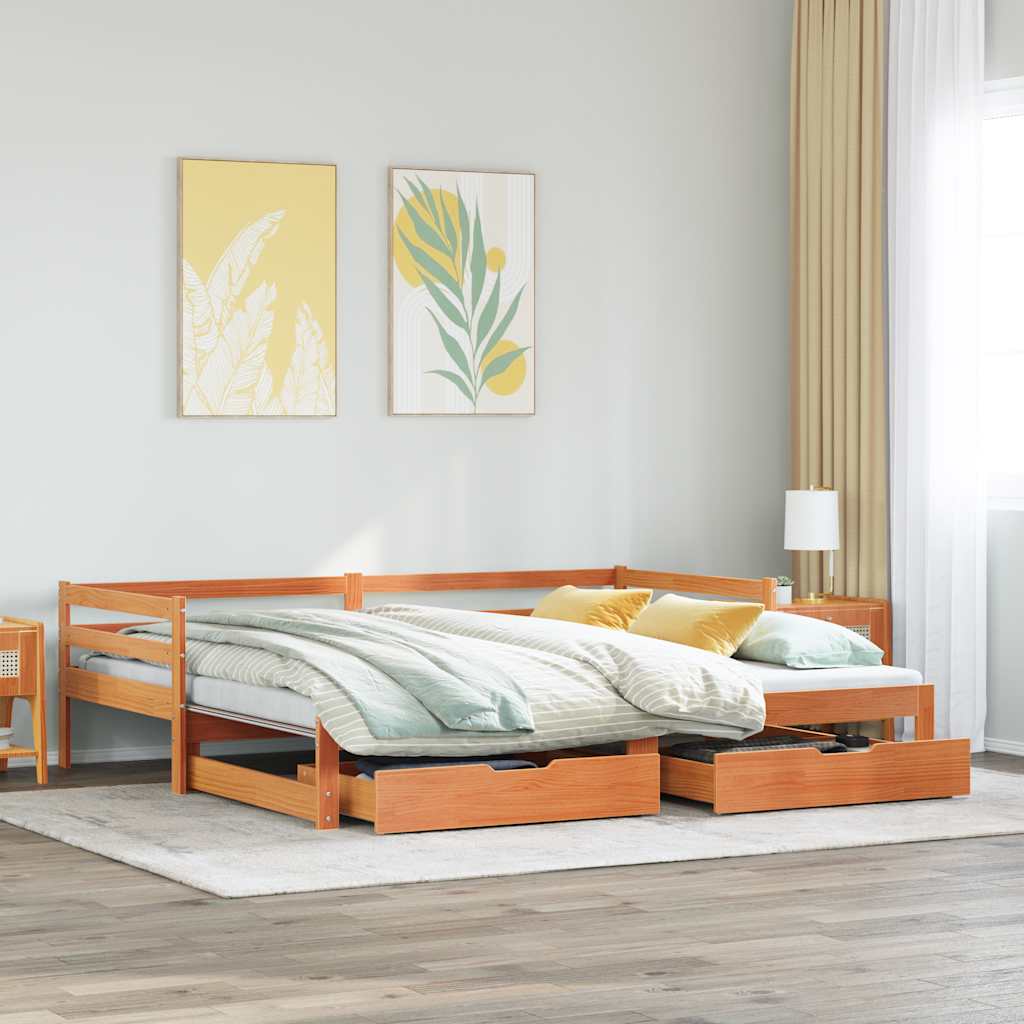 Lit de jour avec gigogne et tiroirs sans matelas 90x200 cm - XIOS