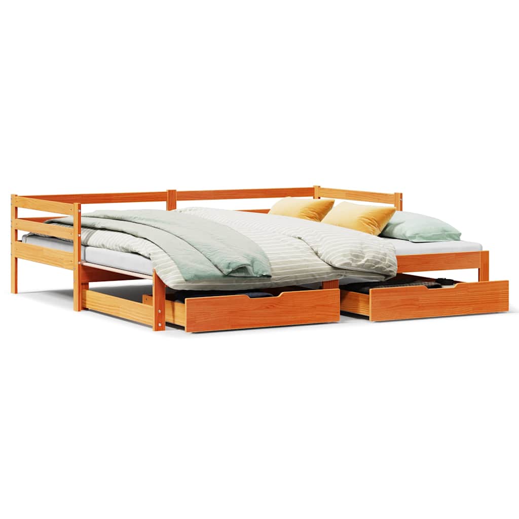 Lit de jour avec gigogne et tiroirs sans matelas 90x190 cm - XIOS