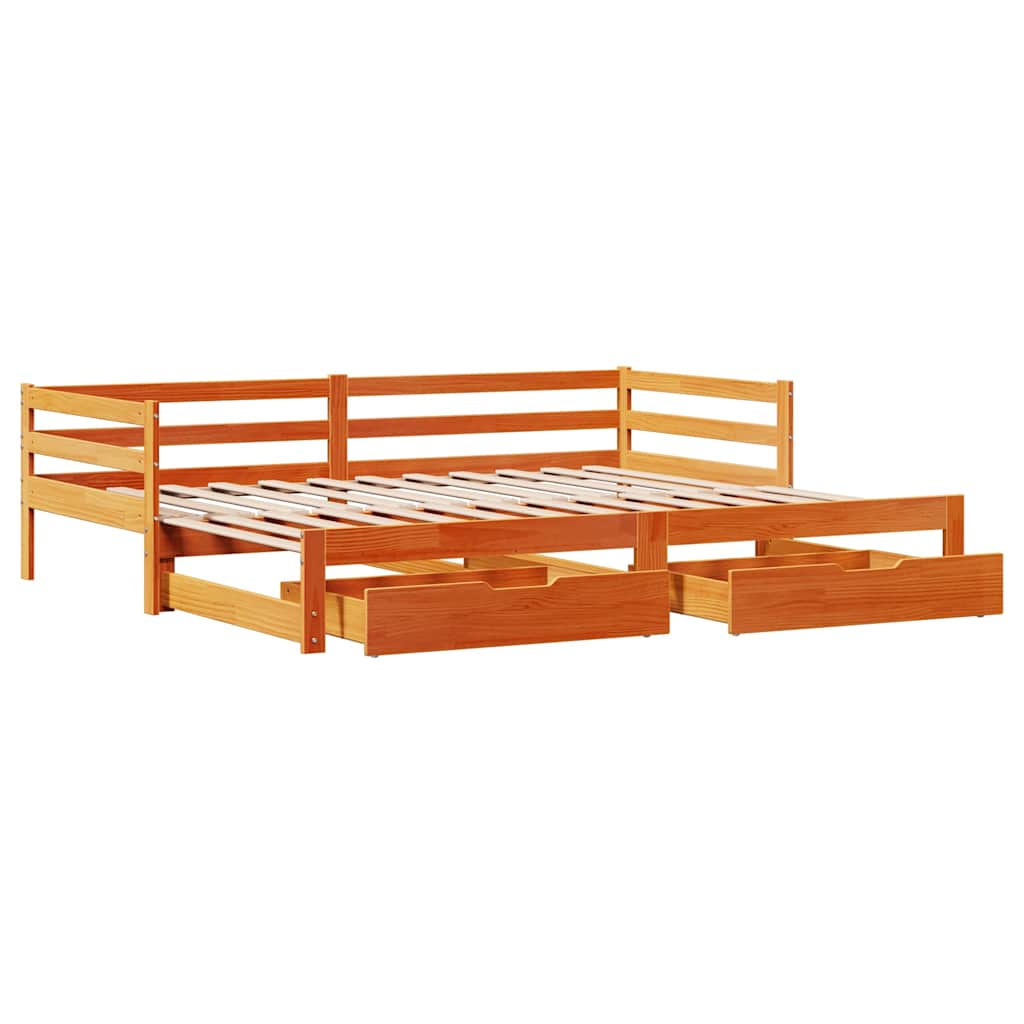 Lit de jour avec gigogne et tiroirs sans matelas 90x190 cm - XIOS
