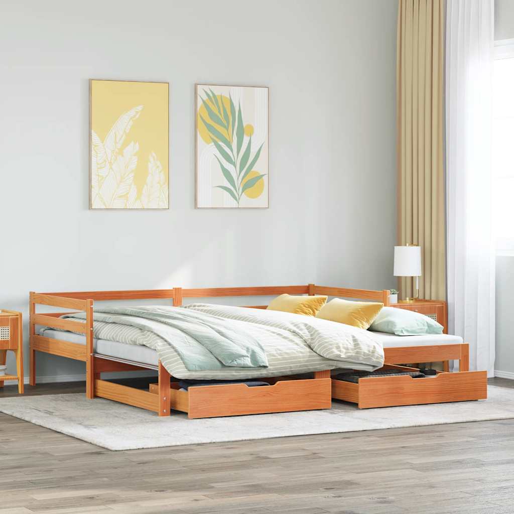 Lit de jour avec gigogne et tiroirs sans matelas 80x200 cm - XIOS