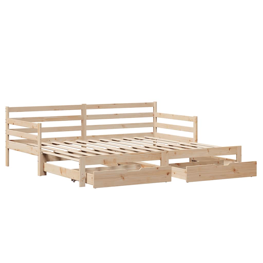 Lit de jour avec gigogne et tiroirs sans matelas 90x200 cm - XIOS