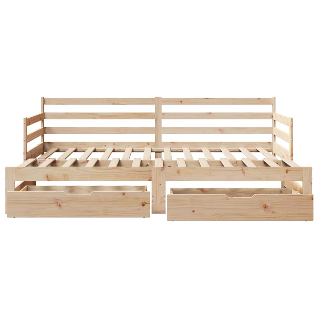 Lit de jour avec gigogne et tiroirs sans matelas 90x200 cm - XIOS