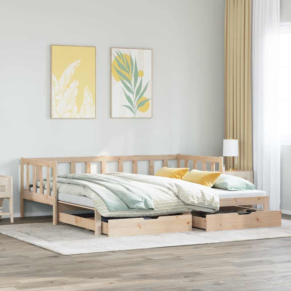 Lit de jour avec gigogne et tiroirs sans matelas 90x200 cm - XIOS