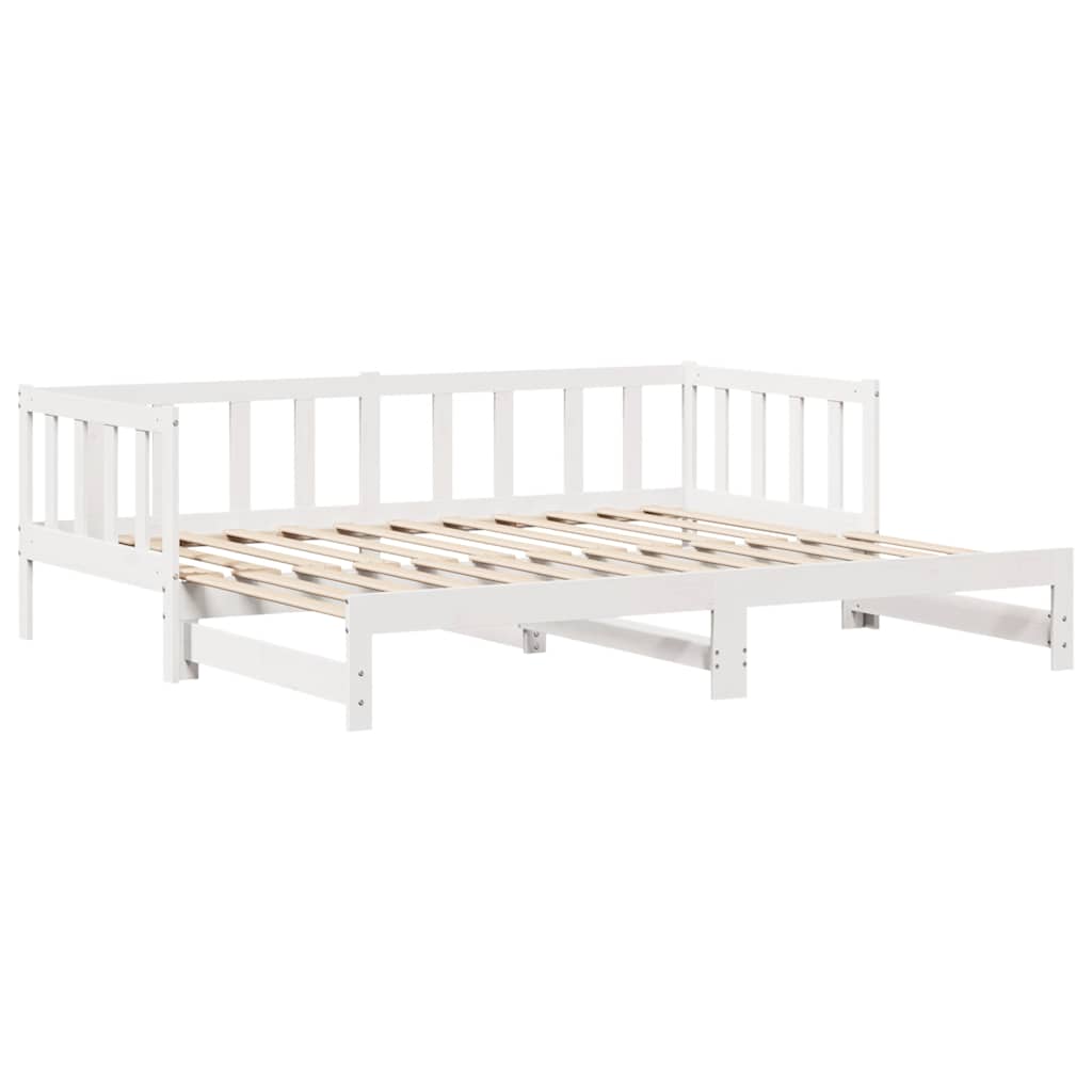 Lit de jour avec gigogne et tiroirs sans matelas blanc 80x200cm - XIOS