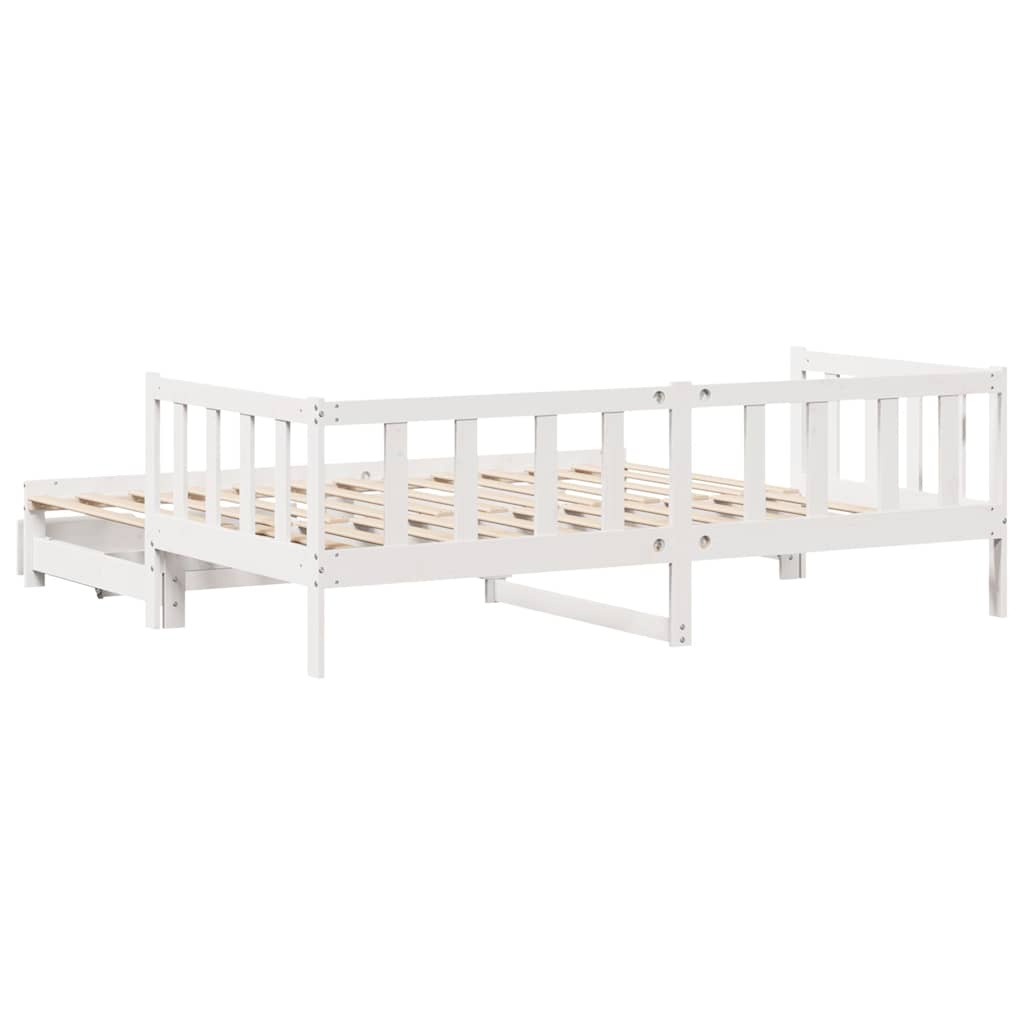 Lit de jour avec gigogne et tiroirs sans matelas blanc 80x200cm - XIOS